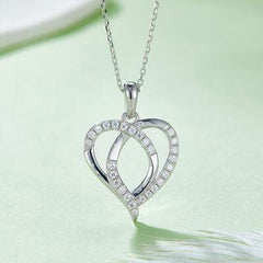 Moissanite 925 Sterling Silver Heart Shape Necklace - 808Lush