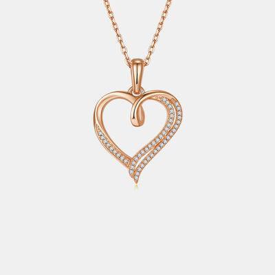 Moissanite 925 Sterling Silver Heart Shape Necklace - 808Lush