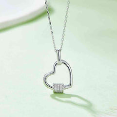 Moissanite 925 Sterling Silver Heart Shape Necklace - 808Lush