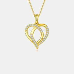 Moissanite 925 Sterling Silver Heart Shape Necklace - 808Lush