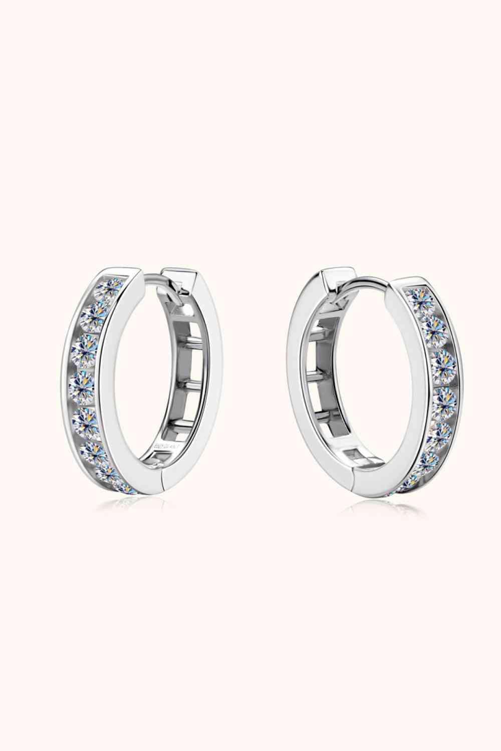 Moissanite 925 Sterling Silver Huggie Earrings - 808Lush