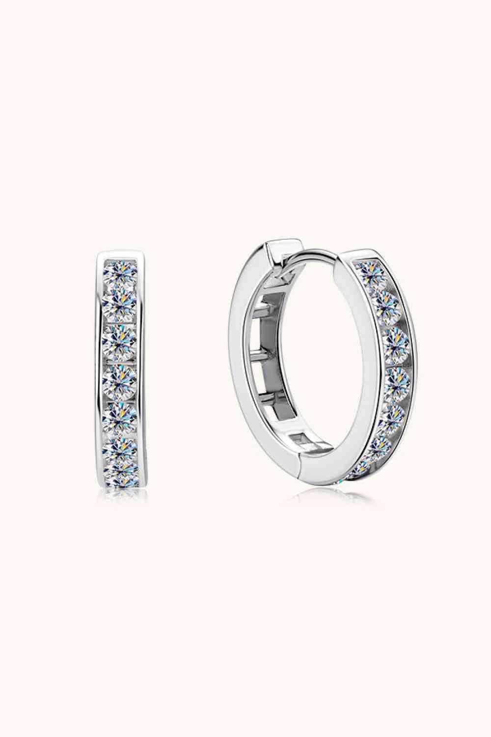 Moissanite 925 Sterling Silver Huggie Earrings - 808Lush