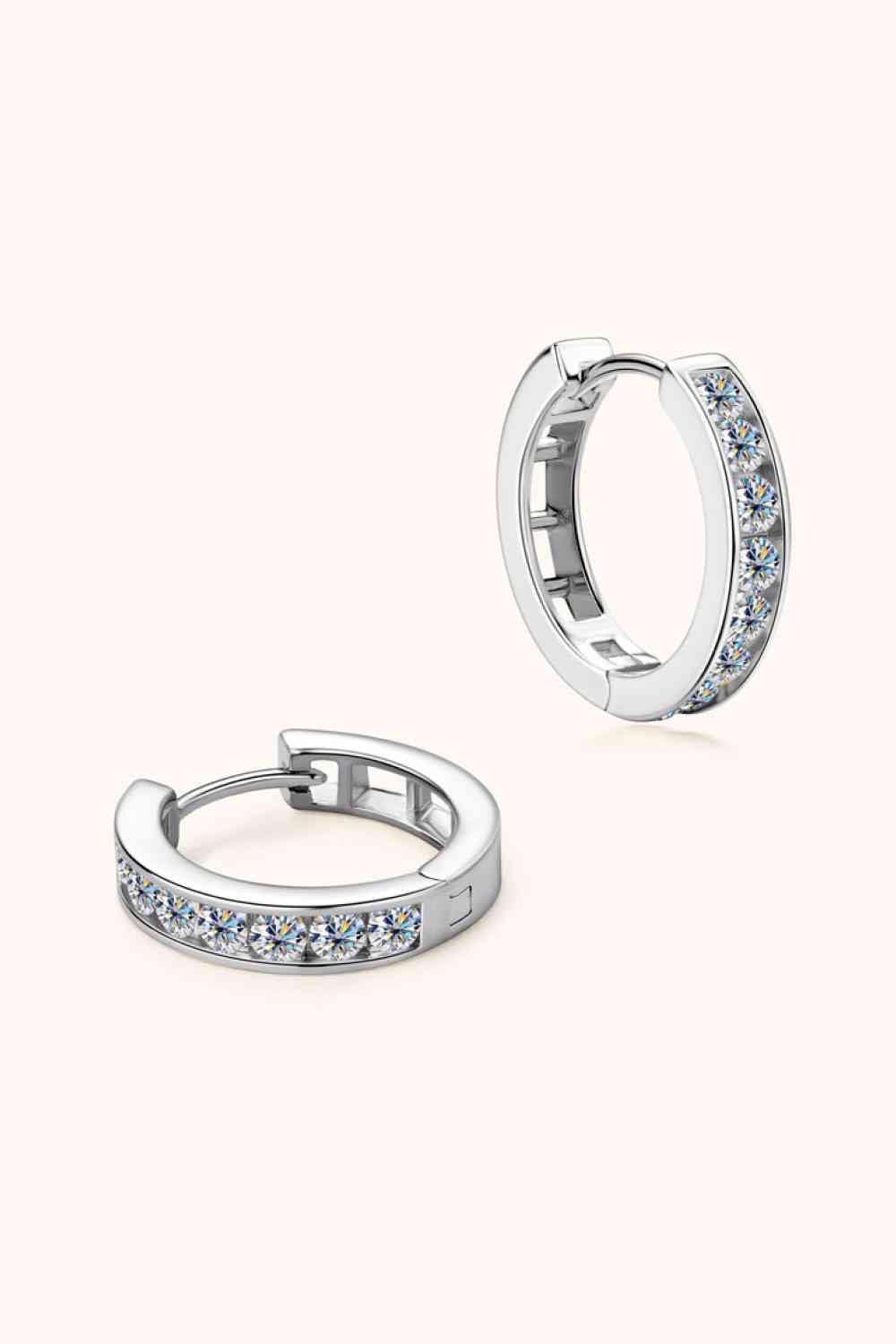 Moissanite 925 Sterling Silver Huggie Earrings - 808Lush