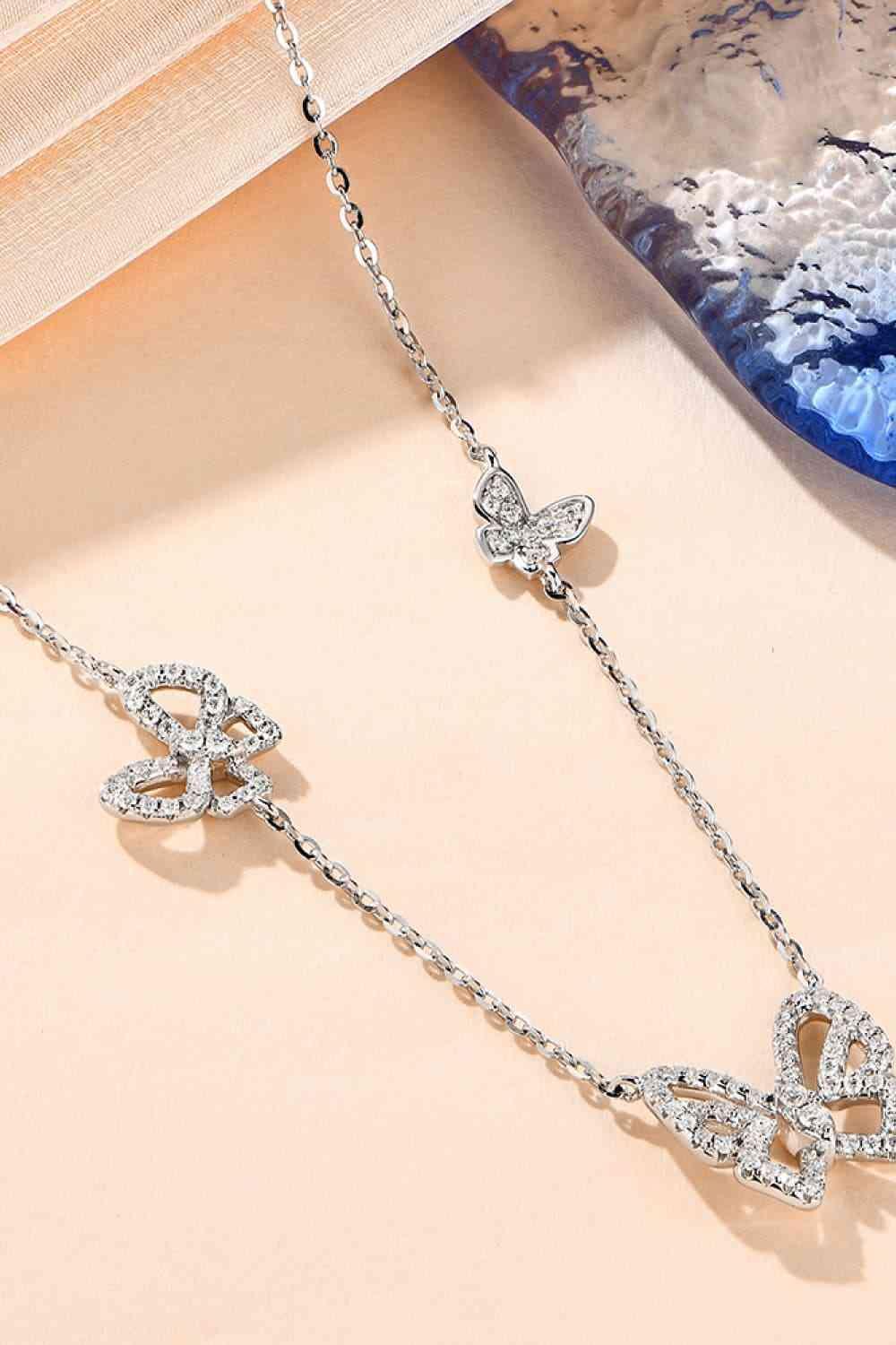 Moissanite Butterfly Shape Necklace - 808Lush