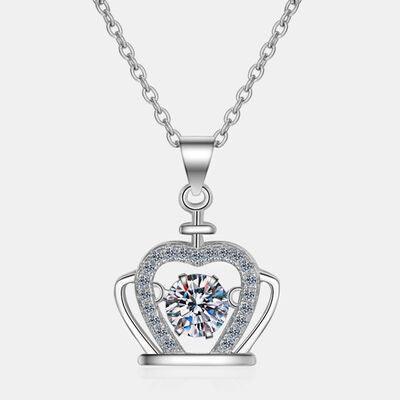 Moissanite Crown 925 Sterling Silver Necklace - 808Lush