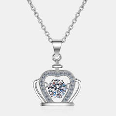 Moissanite Crown 925 Sterling Silver Necklace - 808Lush