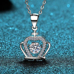 Moissanite Crown 925 Sterling Silver Necklace - 808Lush