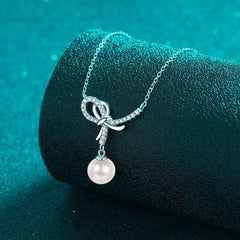 Natural Pearl Pendant Moissanite 925 Sterling Silver Necklace - 808Lush