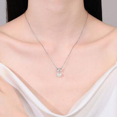 Natural Pearl Pendant Moissanite 925 Sterling Silver Necklace - 808Lush