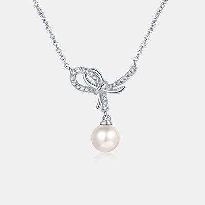Natural Pearl Pendant Moissanite 925 Sterling Silver Necklace - 808Lush