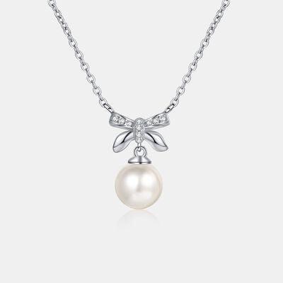 Natural Pearl Pendant Moissanite 925 Sterling Silver Necklace - 808Lush