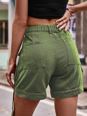 cargo Denim Shorts Elastic Waist - 808Lush