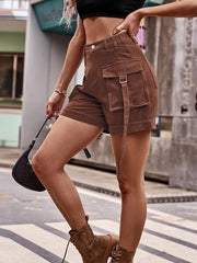 cargo Denim Shorts Elastic Waist - 808Lush