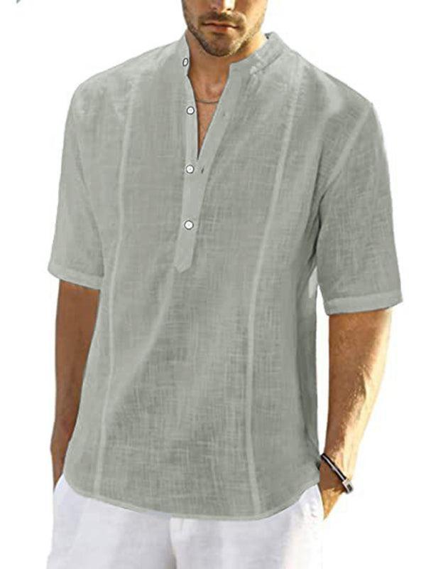 Men's Shirt Comfortable Casual Linen Shirt With Long Sleeves - 808Lush