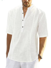 Men's Shirt Comfortable Casual Linen Shirt With Long Sleeves - 808Lush