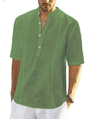 Men's Shirt Comfortable Casual Linen Shirt With Long Sleeves - 808Lush