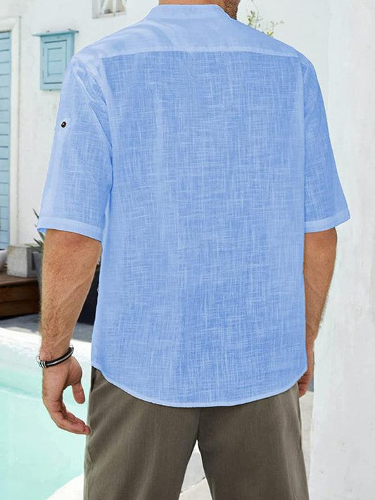 Men's Shirt Comfortable Casual Linen Shirt With Long Sleeves - 808Lush