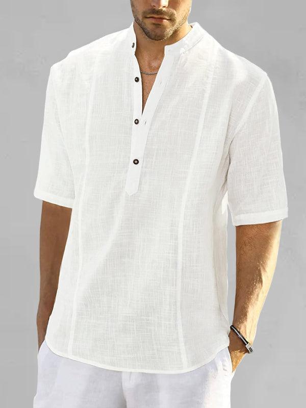 Men's Shirt Comfortable Casual Linen Shirt With Long Sleeves - 808Lush