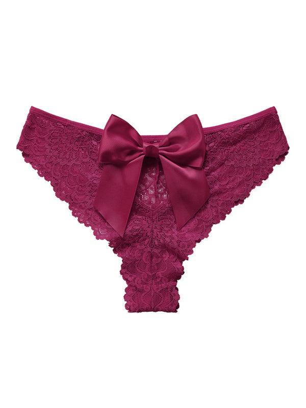 Christmas outfit sexy bow breathable lace low waist panties - 808Lush