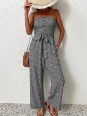 European and American women's holiday leopard print one-piece jumpsuit - 808Lush