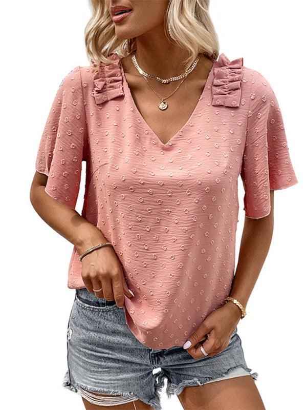 Fashion Ladies Pink Shirt Design Sense Shirt - 808Lush