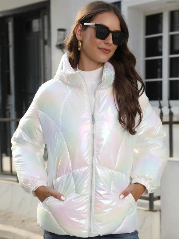 Shiny Cotton Hooded Bread Jacket Warm Cotton Jacket - 808Lush