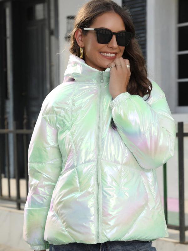 Shiny Cotton Hooded Bread Jacket Warm Cotton Jacket - 808Lush