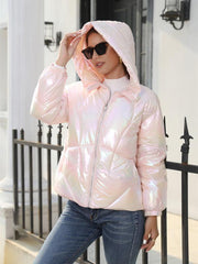 Shiny Cotton Hooded Bread Jacket Warm Cotton Jacket - 808Lush