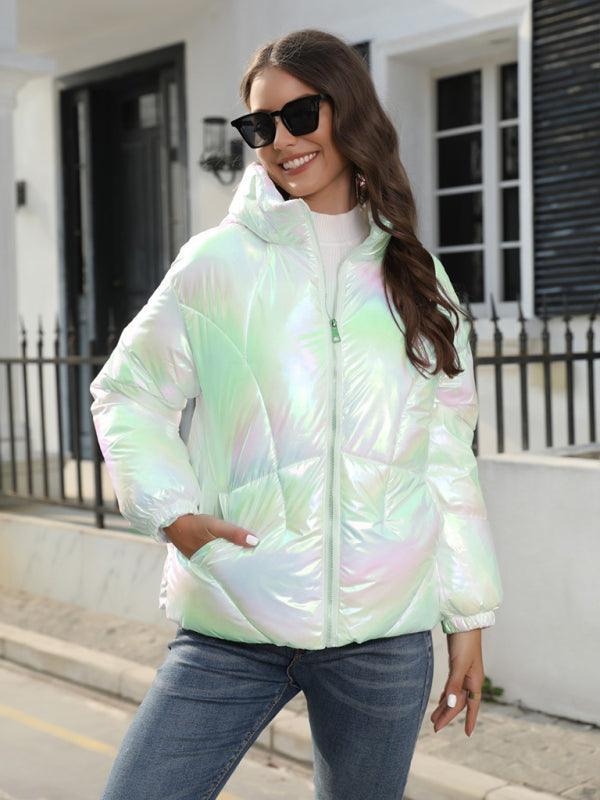 Shiny Cotton Hooded Bread Jacket Warm Cotton Jacket - 808Lush