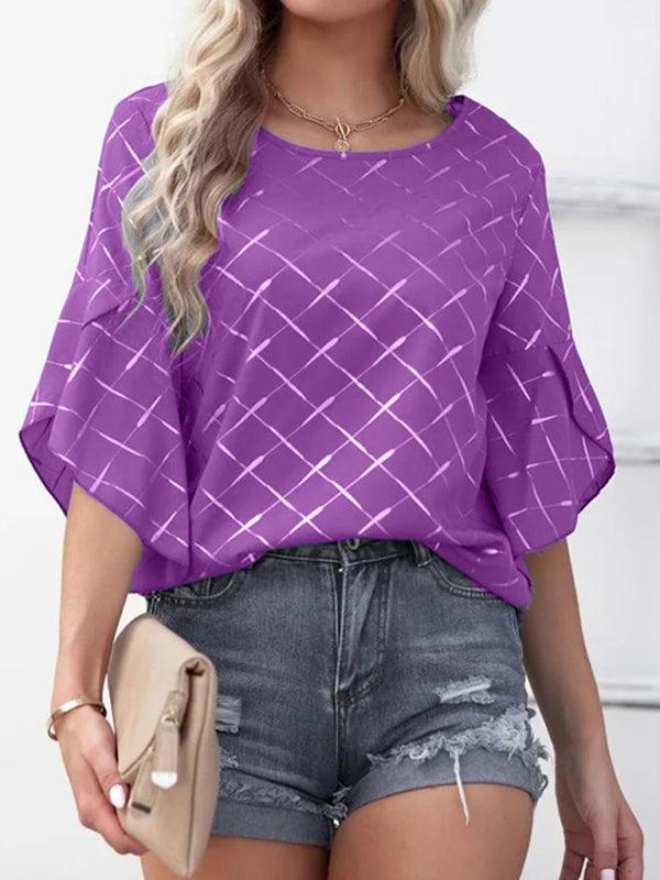 Ladies Loose Casual Ruffle Sleeve Top T-Shirt - 808Lush