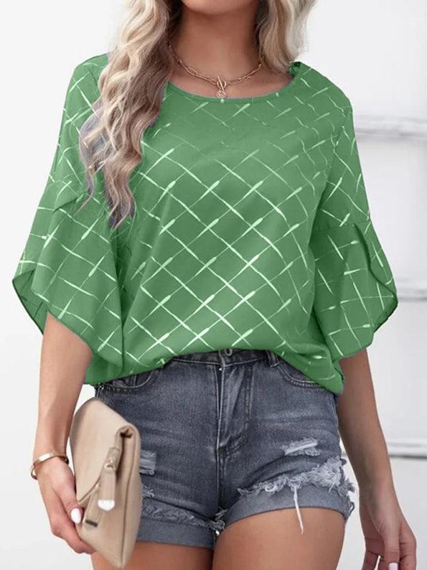 Ladies Loose Casual Ruffle Sleeve Top T-Shirt - 808Lush