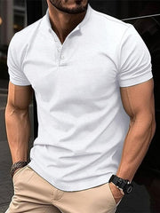 Men's Button Henley Collar Sports Polo Shirt - 808Lush