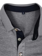 Men's Long Sleeve Lapel Bottoming POLO Shirt Top - 808Lush