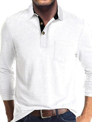 Men's Long Sleeve Lapel Bottoming POLO Shirt Top - 808Lush