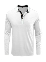 Men's Long Sleeve Lapel Bottoming POLO Shirt Top - 808Lush