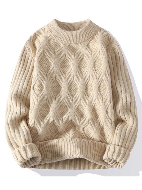 Men's Loose Casual Round Neck Knitted Sweater - 808Lush