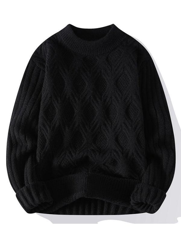 Men's Loose Casual Round Neck Knitted Sweater - 808Lush