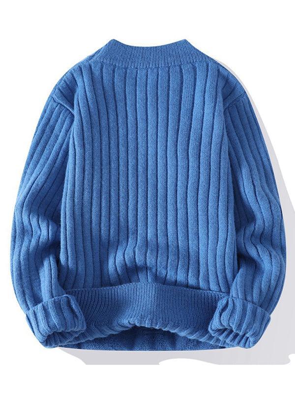 Men's Loose Casual Round Neck Knitted Sweater - 808Lush