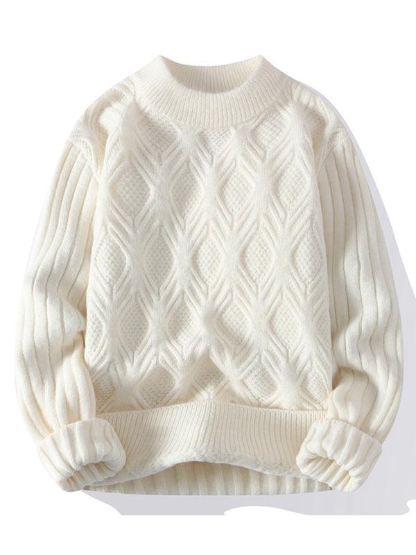 Men's Loose Casual Round Neck Knitted Sweater - 808Lush