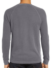 Men's Round Neck Waffle Henley Shirt - 808Lush