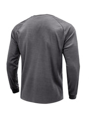 Men's Round Neck Waffle Henley Shirt - 808Lush