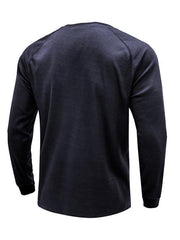 Men's Round Neck Waffle Henley Shirt - 808Lush