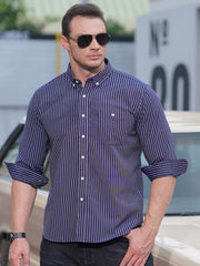 Men's Striped Long Sleeve Shirt - 808Lush