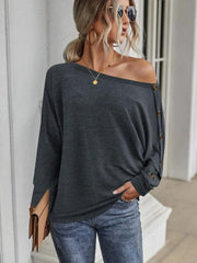 Simple and Comfortable Button Long Sleeve - 808Lush