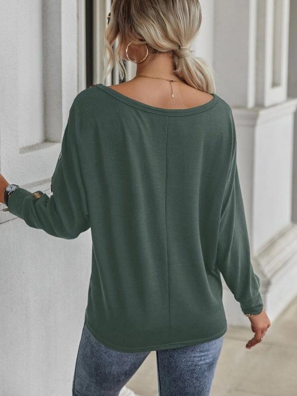 Simple and Comfortable Button Long Sleeve - 808Lush