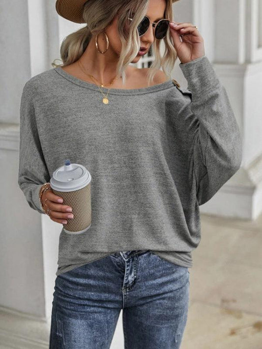 Simple and Comfortable Button Long Sleeve - 808Lush