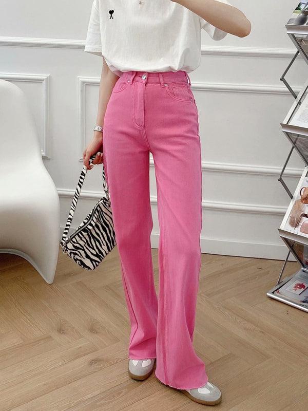 Street High Waist Casual Straight Leg Wide Leg Pants - 808Lush