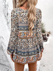 Women's Casual Bohemian Print Long Sleeve Top - 808Lush