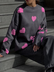 Valentine's Day Love Round Neck Loose Casual Thickened Sweater - 808Lush