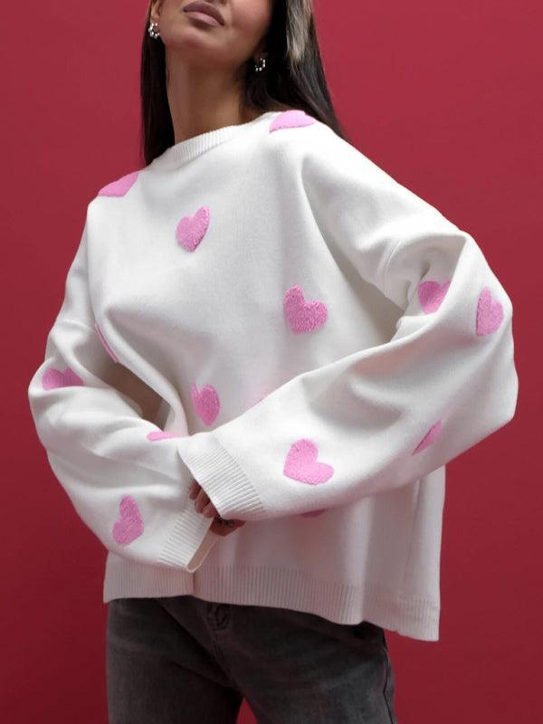 Valentine's Day Love Round Neck Loose Casual Thickened Sweater - 808Lush